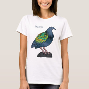 Camiseta ilustración de dibujos animados de paloma Nicobar