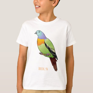 Camiseta Ilustración de dibujos animados de paloma verde de