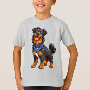 Camiseta Ilustración de dibujos animados de perro feliz