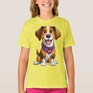Camiseta Ilustración de dibujos animados de perro feliz
