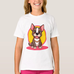 Camiseta Ilustración de dibujos animados de perro feliz