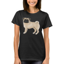 Ilustración de dibujos animados de perro pug cerva