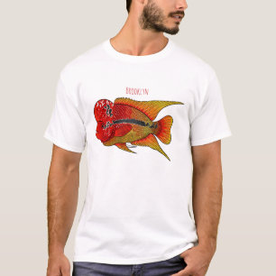 Camiseta Ilustración de dibujos animados de pez cíclido Flo