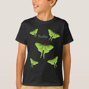 Camiseta ilustración de dibujos animados de polilla luna