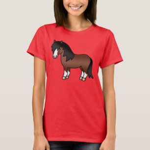 Camiseta Ilustración de dibujos animados de poni Shetland m