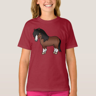Camiseta Ilustración de dibujos animados de poni Shetland m