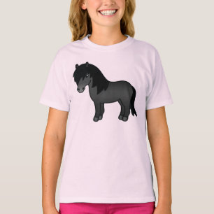 Camiseta Ilustración de dibujos animados de poni Shetland n