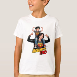 Camiseta Ilustración de dibujos animados de súper mamá e hi
