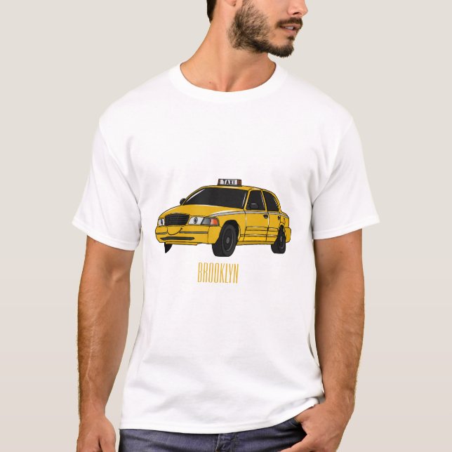 Camiseta Ilustración de dibujos animados de taxi (Anverso)