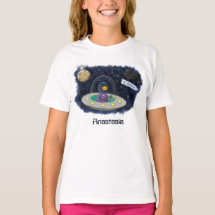 Camiseta Ilustración de dibujos animados de un pez feliz y 