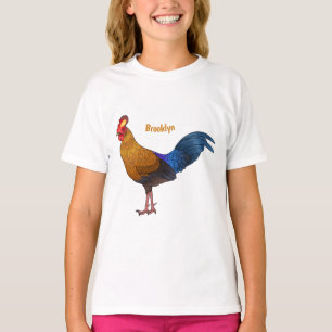 Camiseta Ilustración de dibujos animados del ave gallo de j