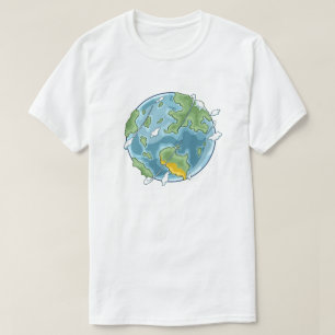 Camiseta Ilustración de dibujos animados del planeta Tierra