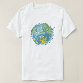 Camiseta Ilustración de dibujos animados del planeta Tierra