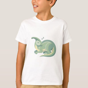 Camiseta Ilustración de Dinosaurio Lindo Durmiendo   Pasado