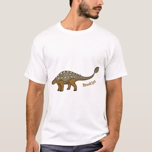 Camiseta Ilustracion de dinosaurios blindados de Ankylosaur (Anverso)