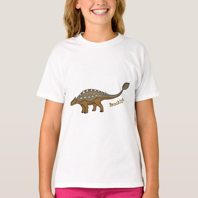 Camiseta Ilustracion de dinosaurios blindados de Ankylosaur (Anverso)