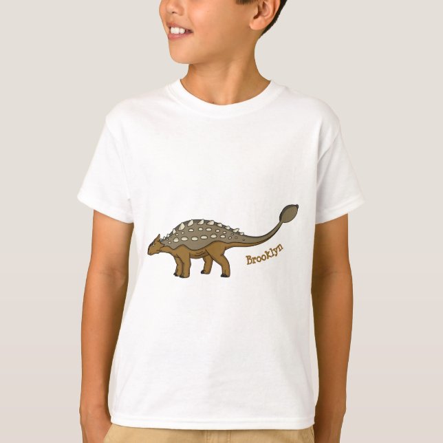 Camiseta Ilustracion de dinosaurios blindados de Ankylosaur (Anverso)