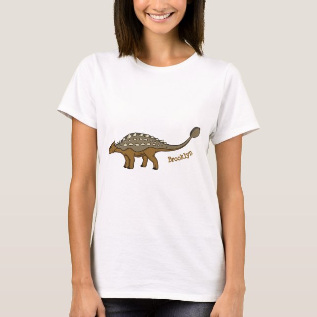 Camiseta Ilustracion de dinosaurios blindados de Ankylosaur (Anverso)
