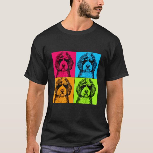 Camiseta Ilustración de diseño de arte pop de perro Sheepad (Anverso)