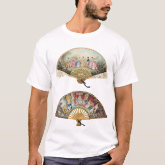 Camiseta Ilustración de dos abanicos vintage – Antiguo Retr