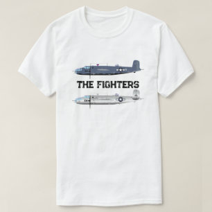 Camiseta Ilustración de dos aviones de combate – Aeronave m