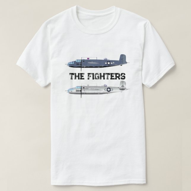 Camiseta Ilustración de dos aviones de combate – Aeronave m (Diseño del anverso)