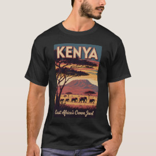 Camiseta Ilustración de elefantes de Kenia Arte de viaje vi