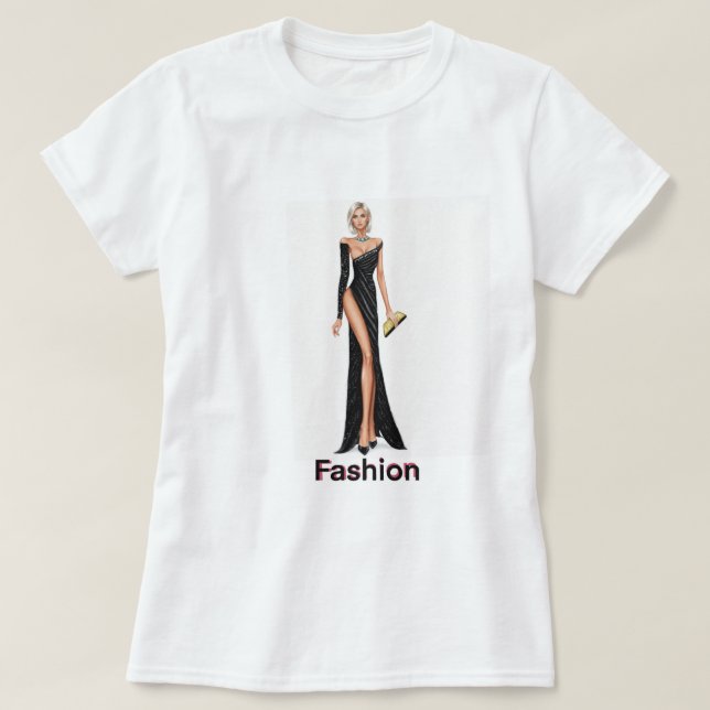 Camiseta Ilustración de Elegancia de Moda (Diseño del anverso)