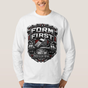 Camiseta Ilustración de emblema de gimnasio metálico Form F