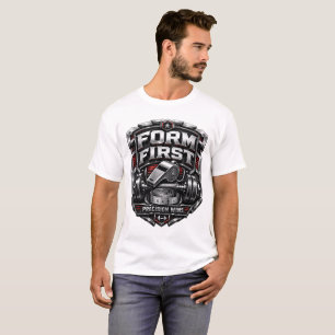 Camiseta Ilustración de emblema de gimnasio metálico Form F
