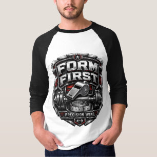 Camiseta Ilustración de emblema de gimnasio metálico Form F