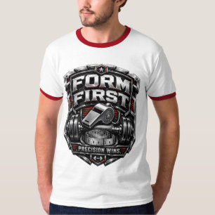 Camiseta Ilustración de emblema de gimnasio metálico Form F