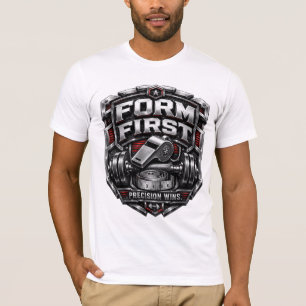 Camiseta Ilustración de emblema de gimnasio metálico Form F