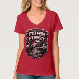 Camiseta Ilustración de emblema de gimnasio metálico Form F