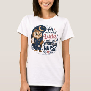 Camiseta Ilustración de enfermera de turno de noche RN búho