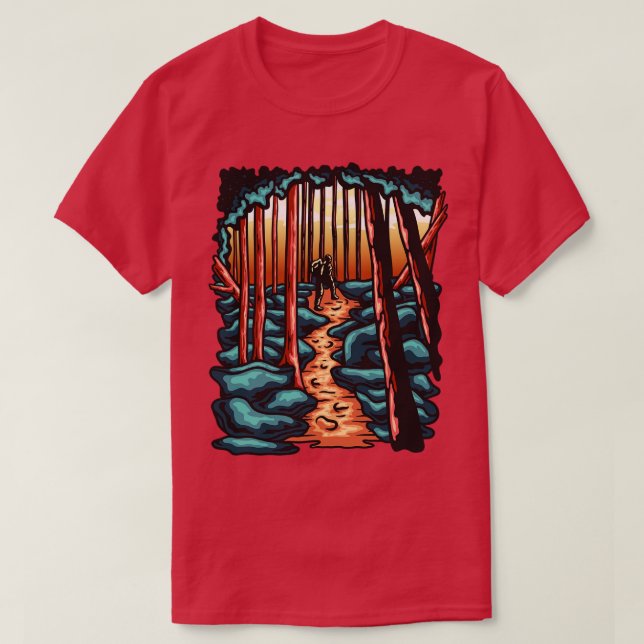 Camiseta Ilustracion de escalada de montaña (Diseño del anverso)