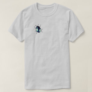 Camiseta Ilustracion de escarabajo azul brillante