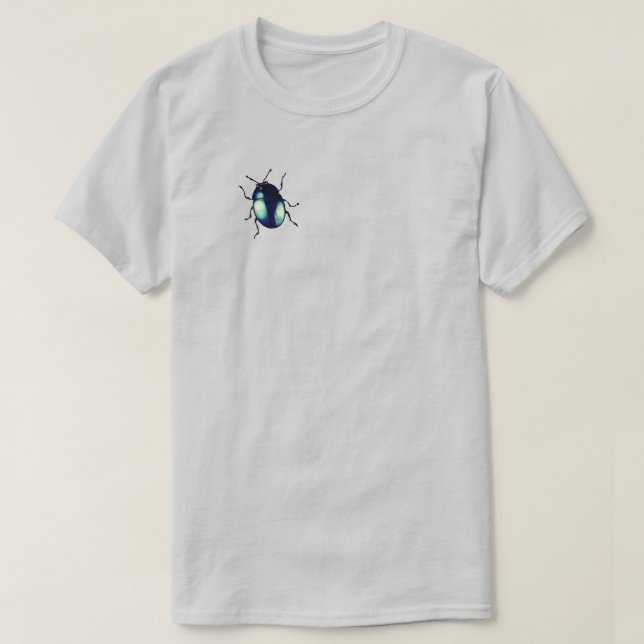 Camiseta Ilustracion de escarabajo azul brillante (Diseño del anverso)