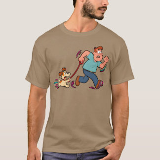 Camiseta Ilustración de escena de persecución animada amigo
