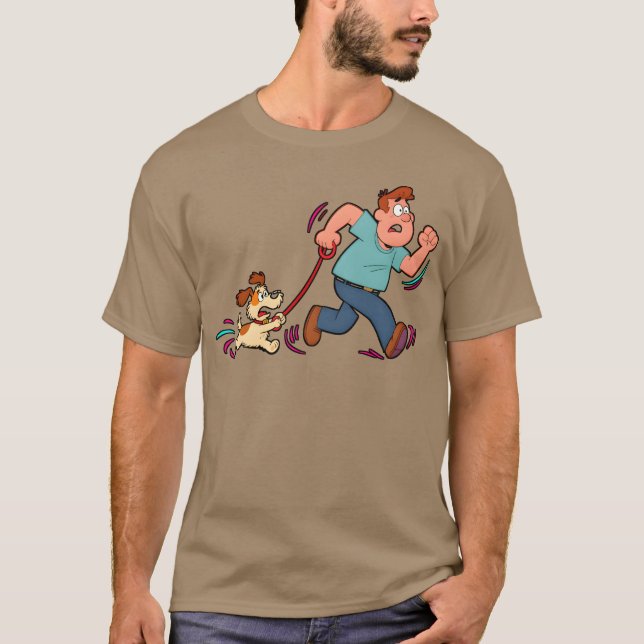 Camiseta Ilustración de escena de persecución animada amigo (Anverso)