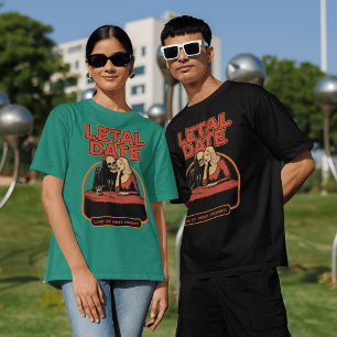 Camiseta Ilustracion de esqueleto y mujer: Halloween único