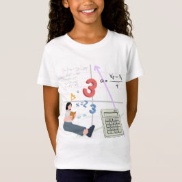 Camiseta Ilustración de estudiante lindo estudiando matemát