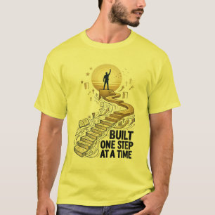 Camiseta Ilustración de Éxito Motivacional Construido Paso 