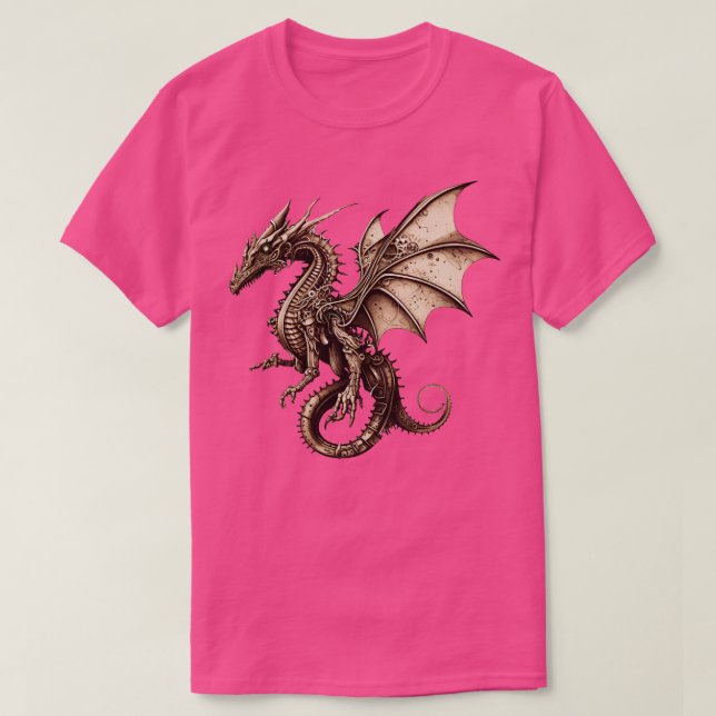Camiseta Ilustracion de fantasía Steampunk Dragon 2 (Diseño del anverso)