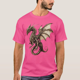 Camiseta Ilustracion de fantasía Steampunk Dragon 2