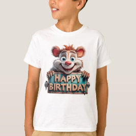 Camiseta Ilustración de Feliz Cumpleaños de Dibujos Animado