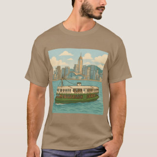 Camiseta Ilustración de ferry en el puerto de Victoria