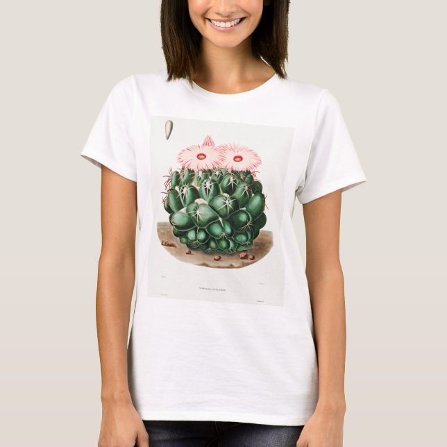 Camiseta Ilustracion de flor de Cactus dental del Elefante (Anverso)