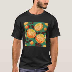 Camiseta Ilustracion De Flor De Crisantemo bonito Único Wo