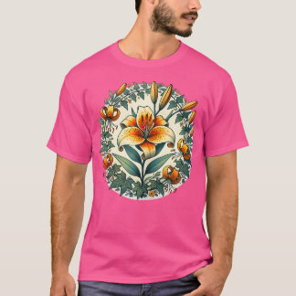 Camiseta Ilustración de Flor de Lirio Tigre Jardinería